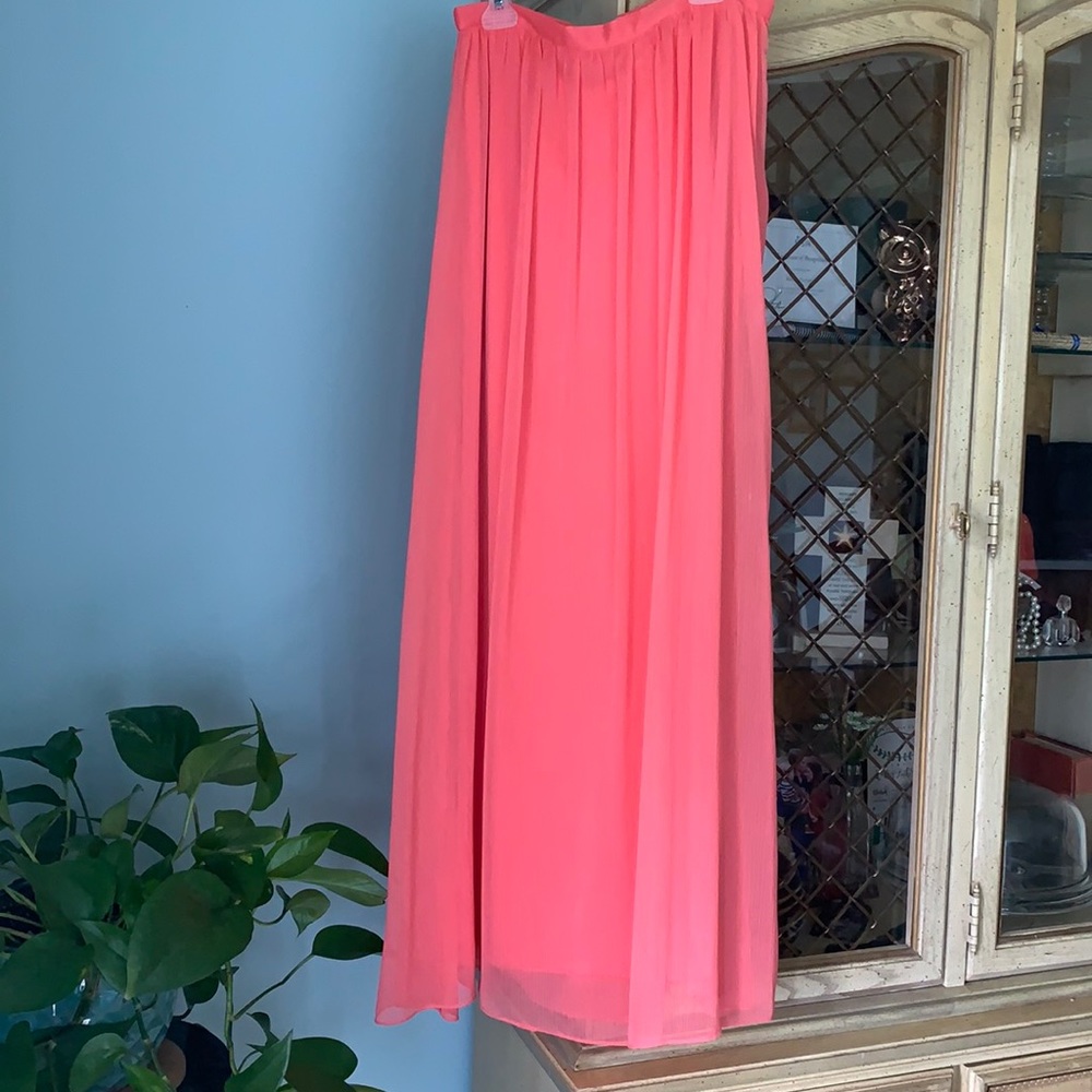 Coral Pink Maxi Skirt